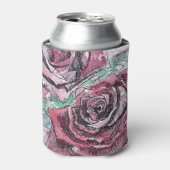 Rafraîchisseur Pour Canette Belle peinture à l'aquarelle rouge Rose (Can devant)