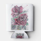 Rafraîchisseur Pour Canette Belle peinture à l'aquarelle rouge Rose (Dos)