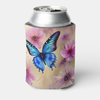 Rafraîchisseur Pour Canette Belles fleurs et papillon
