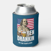 Rafraîchisseur Pour Canette BEN DRANKIN 4 juillet Benjamin Franklin (Can devant)