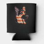 Rafraîchisseur Pour Canette Berger allemand 4 juillet drapeau américain (Devant)