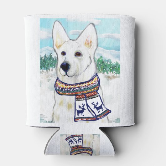 Rafraîchisseur Pour Canette Berger allemand blanc (Dos)