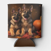 Rafraîchisseur Pour Canette Berger Allemand Chiot Citrouille d'automne (Devant)