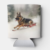 Rafraîchisseur Pour Canette Berger allemand neige de Noël hiver (Dos)