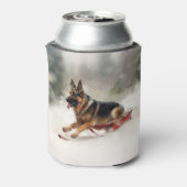 Rafraîchisseur Pour Canette Berger allemand neige de Noël hiver (Can Dos)