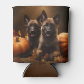 Rafraîchisseur Pour Canette Berger belge Chiot Automne Citrouille de plaisir (Devant)