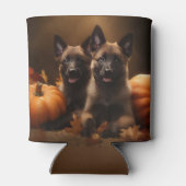 Rafraîchisseur Pour Canette Berger belge Chiot Automne Citrouille de plaisir (Dos)