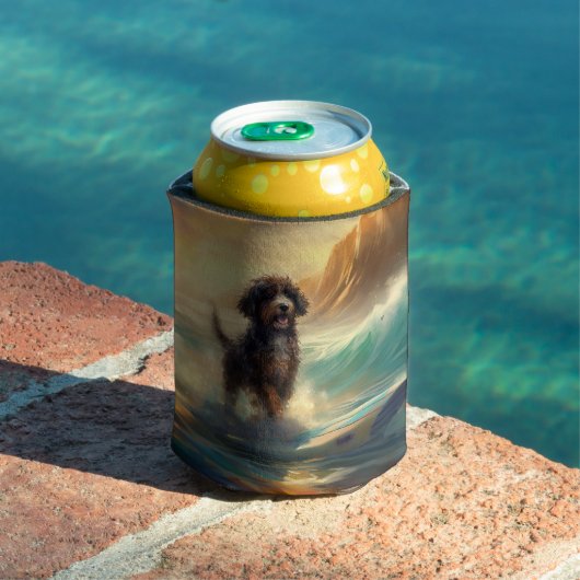 Rafraîchisseur Pour Canette Bernedoodle Beach Surf Peinture (Piscine in situ)