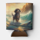 Rafraîchisseur Pour Canette Bernedoodle Beach Surf Peinture (Devant)