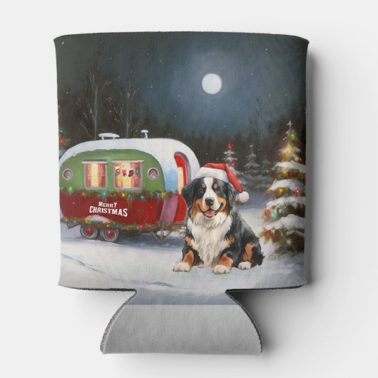 Rafraîchisseur Pour Canette Bernese Mountain Caravan Christmas Adventure (Dos)