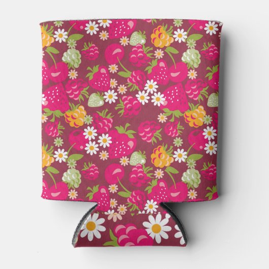 Rafraîchisseur Pour Canette Berry Fabric : Rouge profond sans joint (Devant)