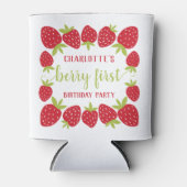 Rafraîchisseur Pour Canette Berry First Strawberry 1er fête d'anniversaire Per (Devant)