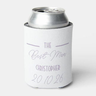Rafraîchisseur Pour Canette Best Man Lavender & White Wedding Can Cooler