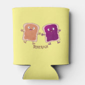 Rafraîchisseur Pour Canette Beurre d'arachide mignonne et caricature sandwich (Dos)