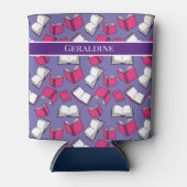 Rafraîchisseur Pour Canette Bibliothécaire Enseignant et ver de livre rose Con (Devant)