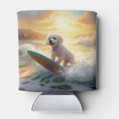 Rafraîchisseur Pour Canette Bichon Frise Beach Plage Surf Peinture (Dos)