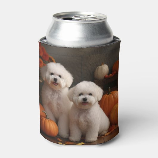 Rafraîchisseur Pour Canette Bichon Frise Puppy Automne Citrouille délice (Can devant)