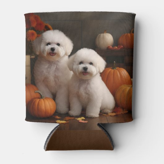 Rafraîchisseur Pour Canette Bichon Frise Puppy Automne Citrouille délice (Devant)