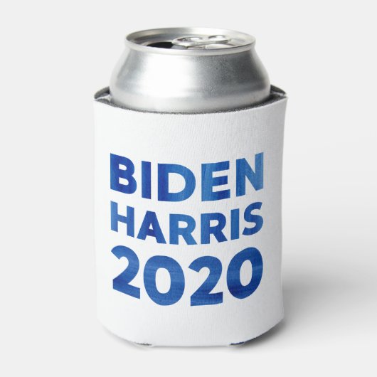 Rafraîchisseur Pour Canette Biden Harris 2020 bleu aquarelle texte (Can devant)