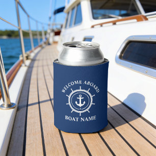 Rafraîchisseur Pour Canette Bienvenue à bord Nom du bateau maritime Corde d'an