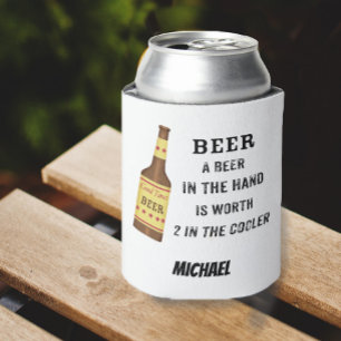 Rafraîchisseur Pour Canette Bière Drôle Dire Bière en main Nom Personnalisé