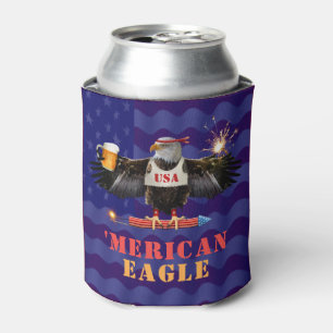 Rafraîchisseur Pour Canette Bière et feux d'artifice drôles de Merican Eagle