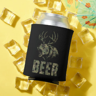 Rafraîchisseur Pour Canette Bières Ours Rugissant avec Bois de Cerf Chasse Vin