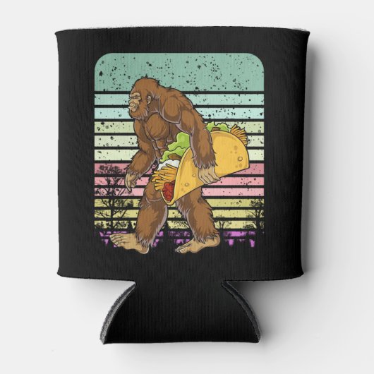 Rafraîchisseur Pour Canette Bigfoot Drôle Tenant Un Taco (Devant)