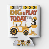 Rafraîchisseur Pour Canette Birthday Boy 3 Construction 3rd Birthday Excavator (Dos)