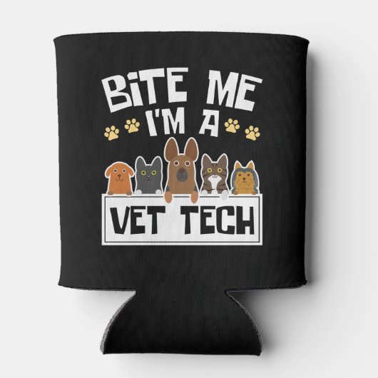 Rafraîchisseur Pour Canette Bite Me Je suis Vet Tech Funny Vétérinaire Technic (Dos)