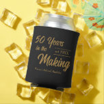 Rafraîchisseur Pour Canette Black and Gold 50th Birthday Party<br><div class="desc">Notre élégant autocollant du 50e anniversaire du mariage présente un superbe design de confettis dorés et une belle bordure dorée présentant une élégante typographie dorée. Le moyen idéal d'aider les êtres chers à célébrer 50 ans d'amour et d'engagement. Levons un verre et faisons de nouveaux souvenirs ensemble !</div>
