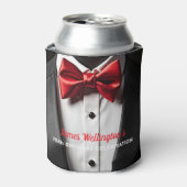 Rafraîchisseur Pour Canette Black and Red Tuxedo Birthday Event (Can devant)