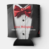 Rafraîchisseur Pour Canette Black and Red Tuxedo Birthday Event (Dos)