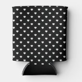 Rafraîchisseur Pour Canette Black and White Mini Hearts Pattern Personalised (Devant)