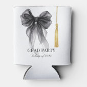 Rafraîchisseur Pour Canette Black Bow Coquette Grad Party Class of 2026 (Devant)