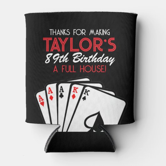 Rafraîchisseur Pour Canette Black Casino Poker Anniversaire Fête Favoriser (Devant)