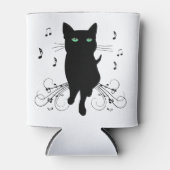 Rafraîchisseur Pour Canette Black Cat Surrounded by Whispering Notes of Music (Devant)
