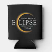 Rafraîchisseur Pour Canette Black & Gold 2024 Texas Total Solar Eclipse (Dos)