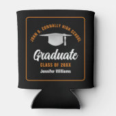 Rafraîchisseur Pour Canette Black Orange Graduate Custom Graduate Party (Dos)