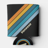 Rafraîchisseur Pour Canette Black Rainbow Stripes with Name (Dos)