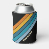 Rafraîchisseur Pour Canette Black Rainbow Stripes with Name (Can Dos)