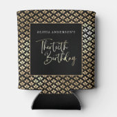 Rafraîchisseur Pour Canette Black White & Gold Script 30e fête d'anniversaire (Dos)