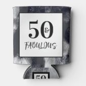 Rafraîchisseur Pour Canette Black & White moderne 50 & Fabuleux fête d'anniver (Devant)