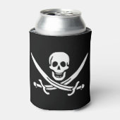 Rafraîchisseur Pour Canette Blanc, Drapeau Pirate Calico Jack, Crâne & Cutlass (Can devant)