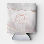 Rafraîchisseur Pour Canette Blanc et Rose Or Agate Marbre Foil Gilt the Bride (Devant)