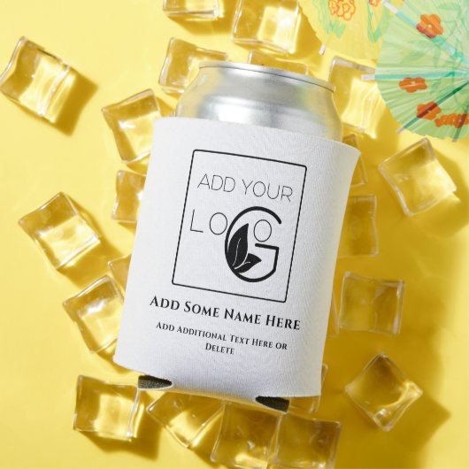 Rafraîchisseur Pour Canette Blanc moderne Ajouter votre logo (Été in situ)