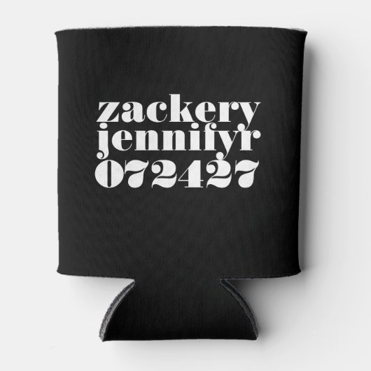 Rafraîchisseur Pour Canette Blanc noir moderne (Devant)