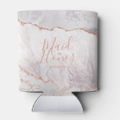 Rafraîchisseur Pour Canette Blanc & Rose Or Agate Marbre Foil Maid of Honor (Dos)
