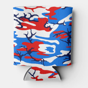 Rafraîchisseur Pour Canette Blanc rouge et bleu camo