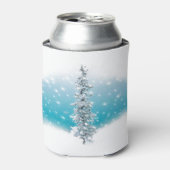 Rafraîchisseur Pour Canette bleu arctique gelé argenté brillant à feuillage pe (Can devant)